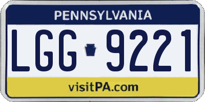 PA license plate LGG9221