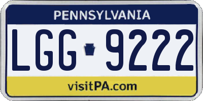 PA license plate LGG9222