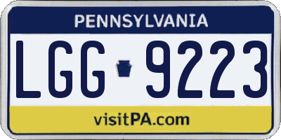 PA license plate LGG9223