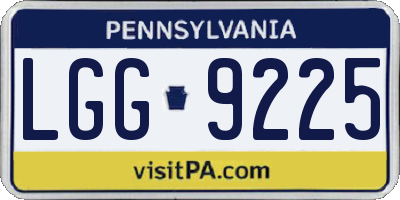 PA license plate LGG9225