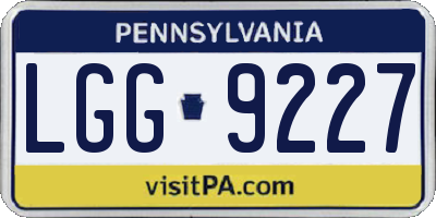 PA license plate LGG9227