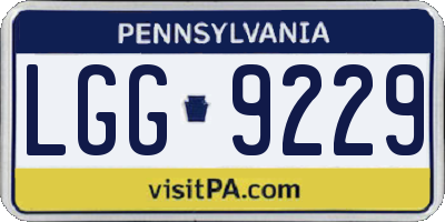 PA license plate LGG9229