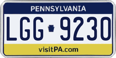 PA license plate LGG9230