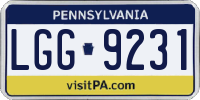 PA license plate LGG9231