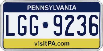 PA license plate LGG9236