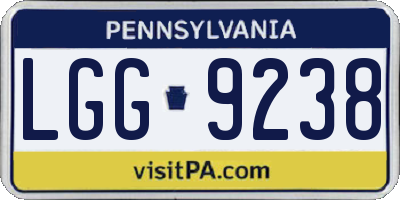 PA license plate LGG9238