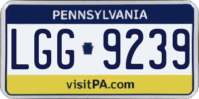 PA license plate LGG9239