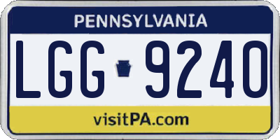 PA license plate LGG9240