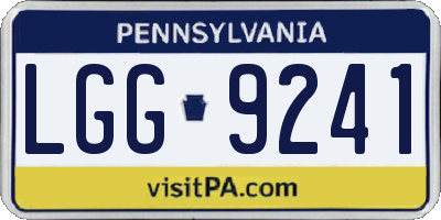 PA license plate LGG9241