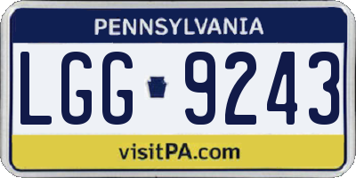PA license plate LGG9243