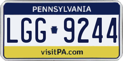 PA license plate LGG9244