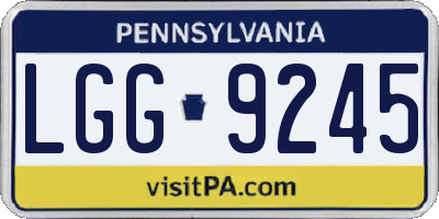 PA license plate LGG9245