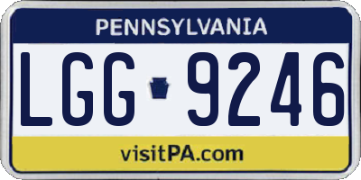 PA license plate LGG9246