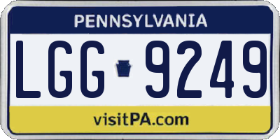 PA license plate LGG9249