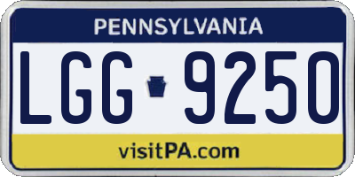 PA license plate LGG9250