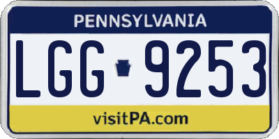 PA license plate LGG9253