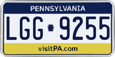 PA license plate LGG9255
