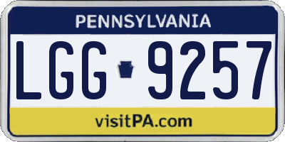 PA license plate LGG9257