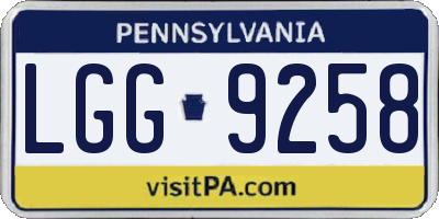 PA license plate LGG9258