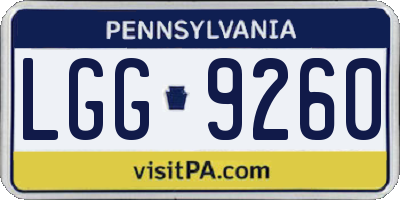 PA license plate LGG9260