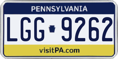 PA license plate LGG9262