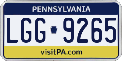 PA license plate LGG9265