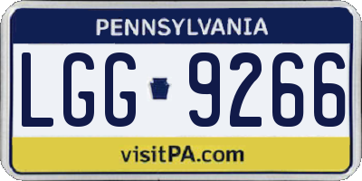 PA license plate LGG9266