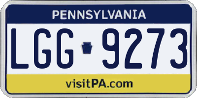 PA license plate LGG9273