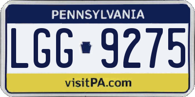 PA license plate LGG9275