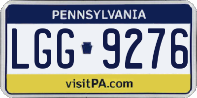 PA license plate LGG9276