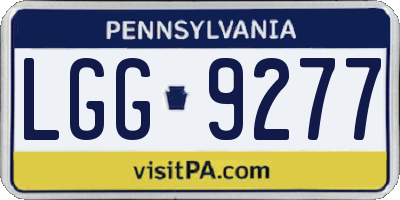 PA license plate LGG9277