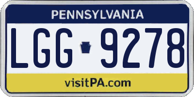 PA license plate LGG9278