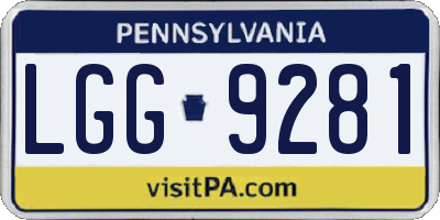 PA license plate LGG9281