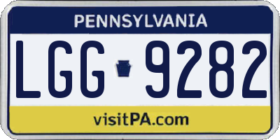 PA license plate LGG9282