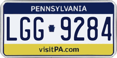 PA license plate LGG9284
