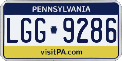 PA license plate LGG9286