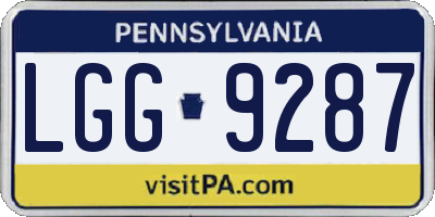 PA license plate LGG9287