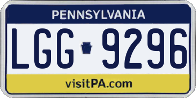 PA license plate LGG9296