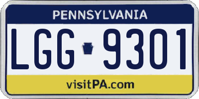 PA license plate LGG9301
