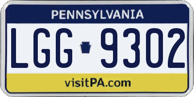 PA license plate LGG9302