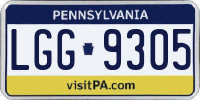 PA license plate LGG9305