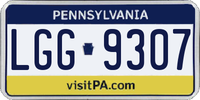PA license plate LGG9307