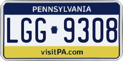 PA license plate LGG9308