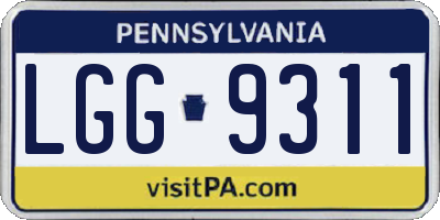PA license plate LGG9311