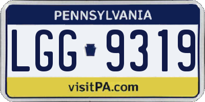 PA license plate LGG9319