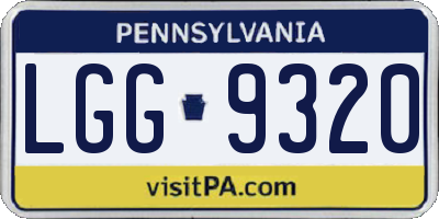 PA license plate LGG9320