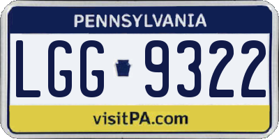 PA license plate LGG9322