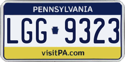 PA license plate LGG9323