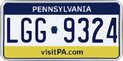 PA license plate LGG9324