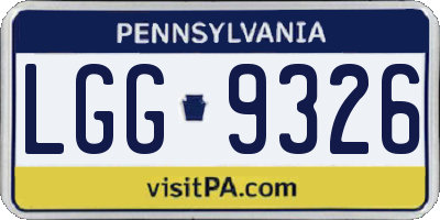 PA license plate LGG9326